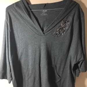 Lane Bryant Cape shirt sleeve shirt with hood